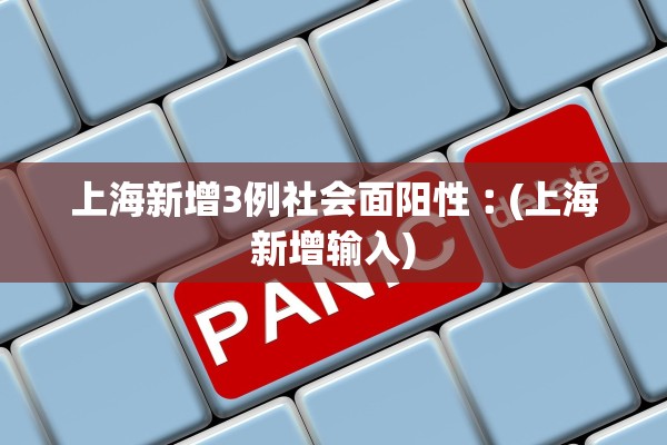 上海新增3例社会面阳性︰(上海新增输入)