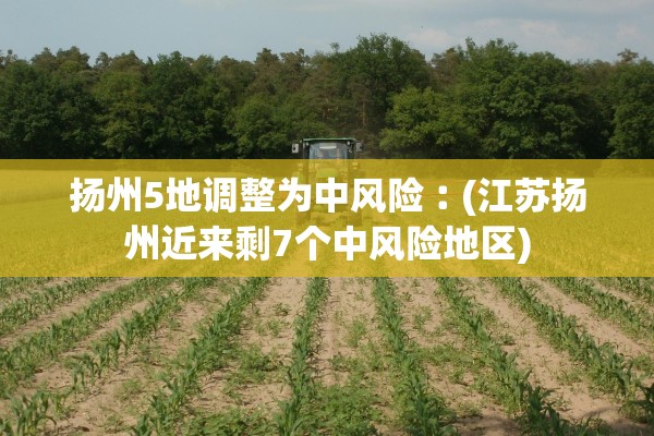 扬州5地调整为中风险︰(江苏扬州近来剩7个中风险地区)