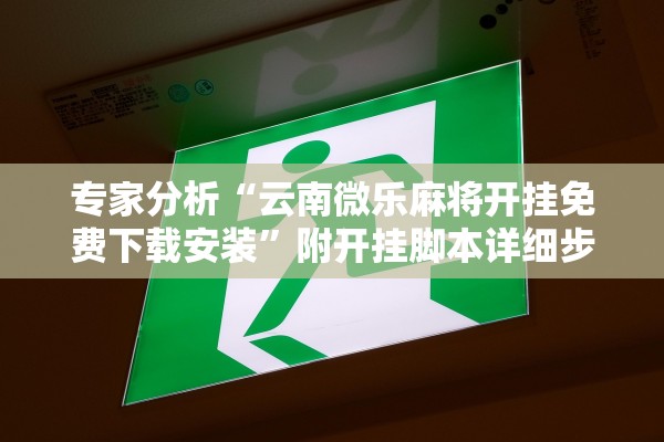 专家分析“云南微乐麻将开挂免费下载安装”附开挂脚本详细步骤