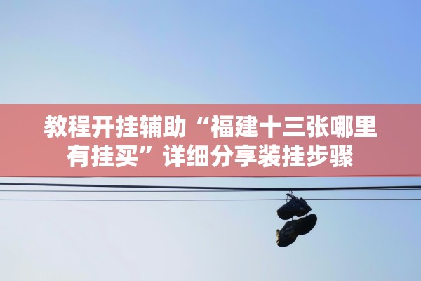 教程开挂辅助“福建十三张哪里有挂买	”详细分享装挂步骤