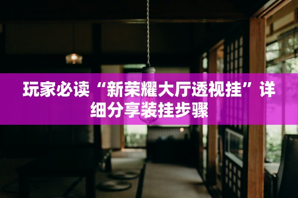 玩家必读“新荣耀大厅透视挂”详细分享装挂步骤