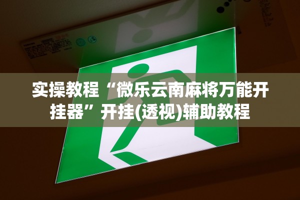 实操教程“微乐云南麻将万能开挂器	”开挂(透视)辅助教程