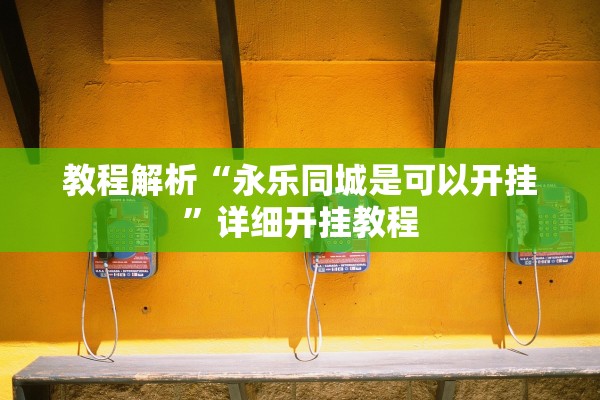 教程解析“永乐同城是可以开挂”详细开挂教程