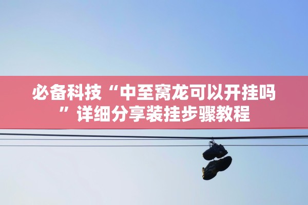 必备科技“中至窝龙可以开挂吗”详细分享装挂步骤教程