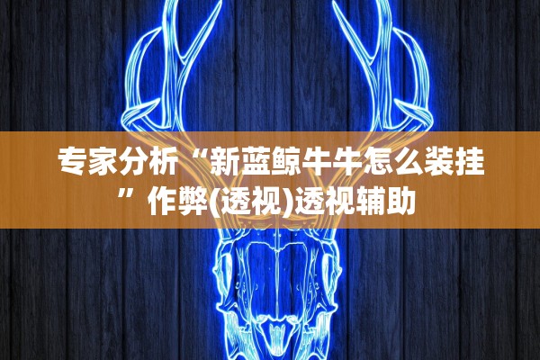 专家分析“新蓝鲸牛牛怎么装挂”作弊(透视)透视辅助 