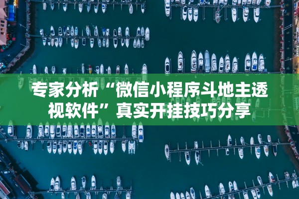 专家分析“微信小程序斗地主透视软件”真实开挂技巧分享