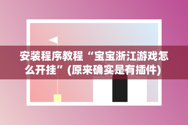 安装程序教程“宝宝浙江游戏怎么开挂”(原来确实是有插件) 