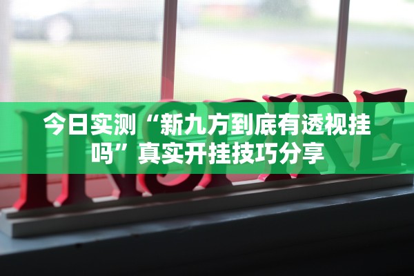 今日实测“新九方到底有透视挂吗”真实开挂技巧分享