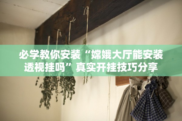 必学教你安装“嫦娥大厅能安装透视挂吗”真实开挂技巧分享