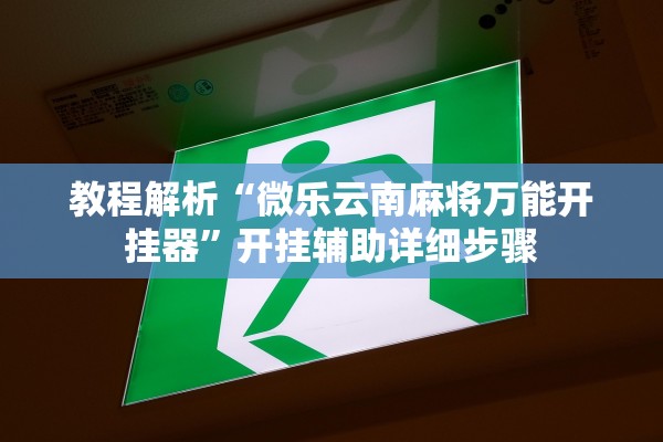 教程解析“微乐云南麻将万能开挂器	”开挂辅助详细步骤