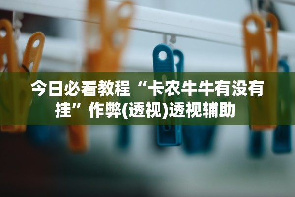 今日必看教程“卡农牛牛有没有挂”作弊(透视)透视辅助 