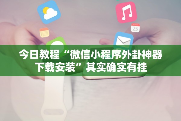 今日教程“微信小程序外卦神器下载安装”其实确实有挂