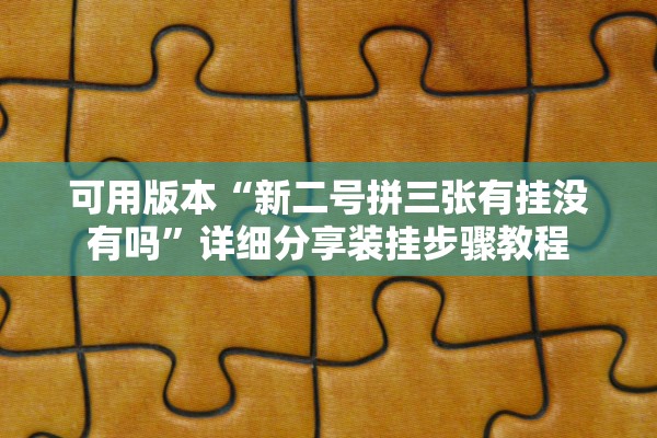 可用版本“新二号拼三张有挂没有吗”详细分享装挂步骤教程