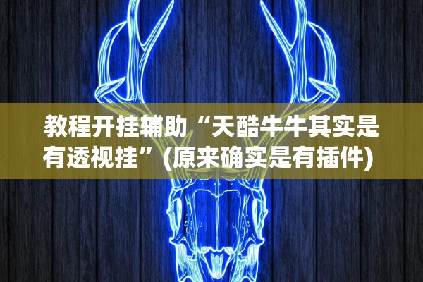 教程开挂辅助“天酷牛牛其实是有透视挂”(原来确实是有插件) 