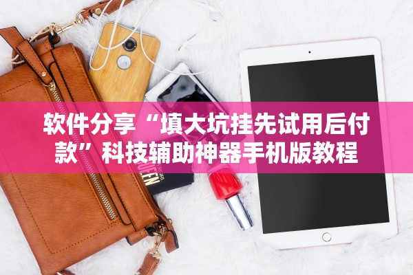 软件分享“填大坑挂先试用后付款”科技辅助神器手机版教程