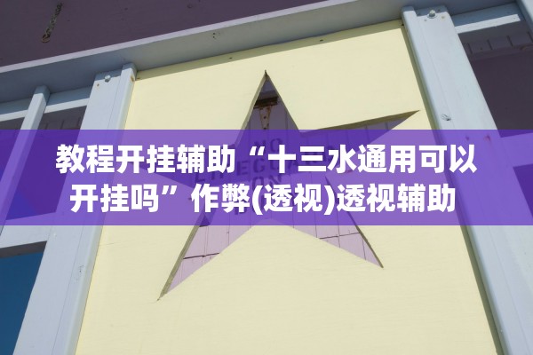 教程开挂辅助“十三水通用可以开挂吗”作弊(透视)透视辅助 