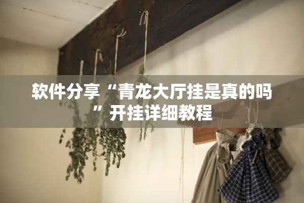 软件分享“青龙大厅挂是真的吗”开挂详细教程