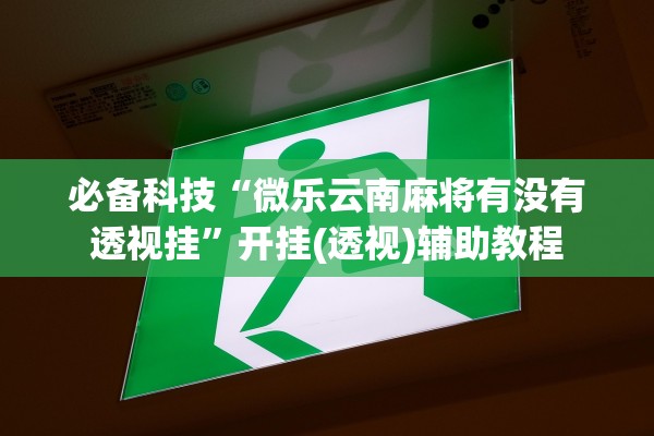 必备科技“微乐云南麻将有没有透视挂”开挂(透视)辅助教程