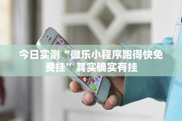 今日实测“微乐小程序跑得快免费挂”其实确实有挂