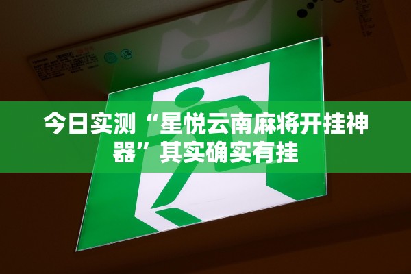 今日实测“星悦云南麻将开挂神器”其实确实有挂