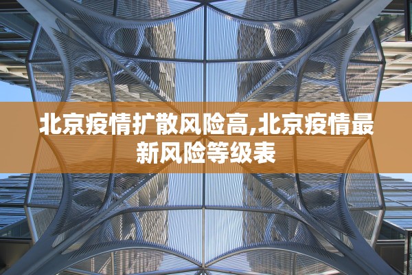 北京疫情扩散风险高,北京疫情最新风险等级表