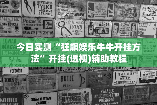 今日实测“狂飙娱乐牛牛开挂方法	”开挂(透视)辅助教程