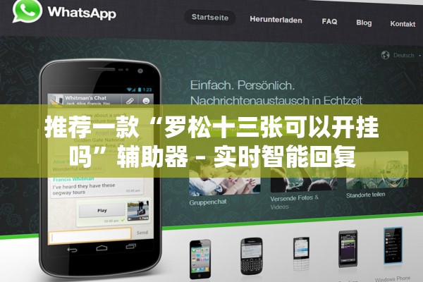 推荐一款“罗松十三张可以开挂吗”辅助器 – 实时智能回复