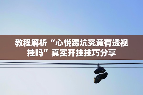 教程解析“心悦踢坑究竟有透视挂吗	”真实开挂技巧分享