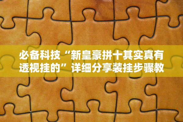 必备科技“新皇豪拼十其实真有透视挂的”详细分享装挂步骤教程