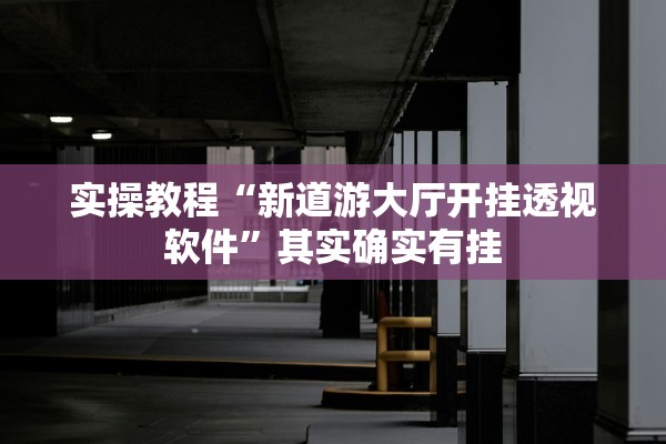 实操教程“新道游大厅开挂透视软件	”其实确实有挂