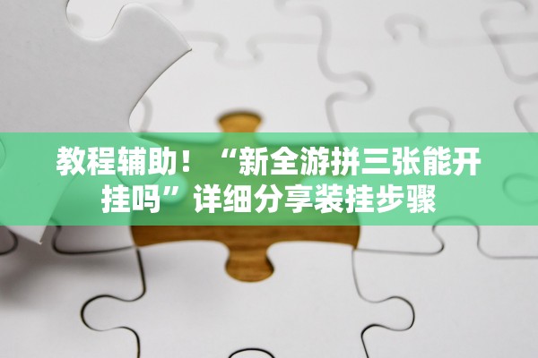 教程辅助！“新全游拼三张能开挂吗”详细分享装挂步骤