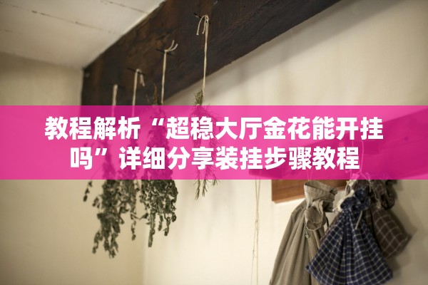 教程解析“超稳大厅金花能开挂吗”详细分享装挂步骤教程