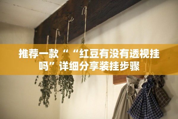 推荐一款““红豆有没有透视挂吗”详细分享装挂步骤