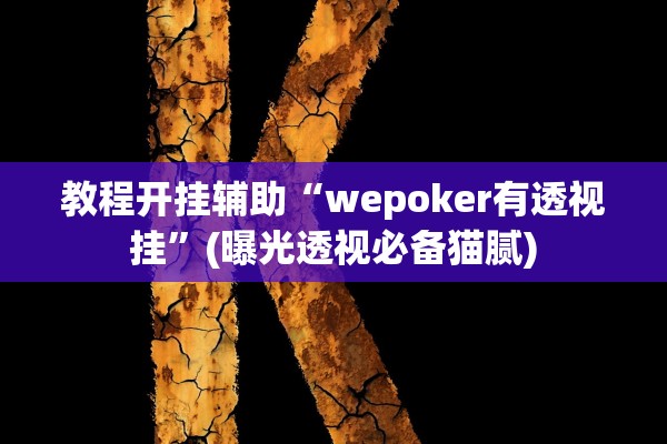 教程开挂辅助“wepoker有透视挂”(曝光透视必备猫腻)