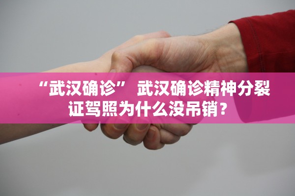 “武汉确诊” 武汉确诊精神分裂证驾照为什么没吊销？