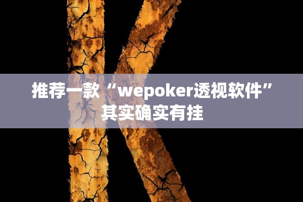 推荐一款“wepoker透视软件”其实确实有挂