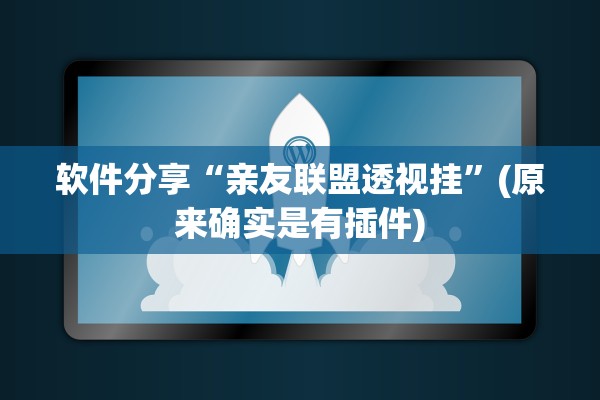 软件分享“亲友联盟透视挂”(原来确实是有插件)