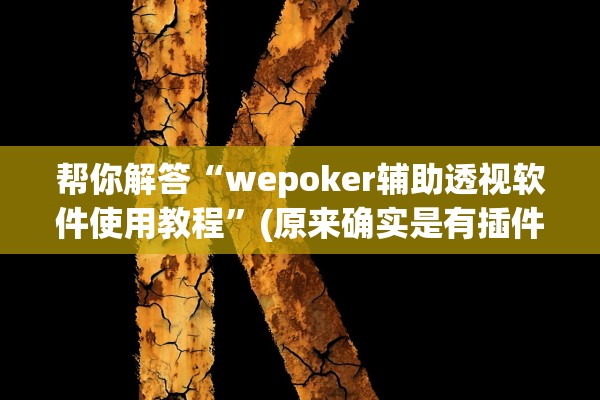 帮你解答“wepoker辅助透视软件使用教程”(原来确实是有插件)