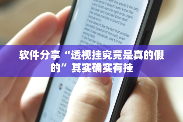 软件分享“透视挂究竟是真的假的”其实确实有挂