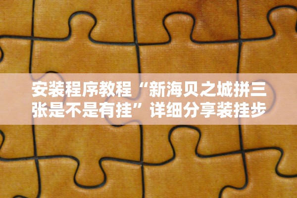 安装程序教程“新海贝之城拼三张是不是有挂	”详细分享装挂步骤教程