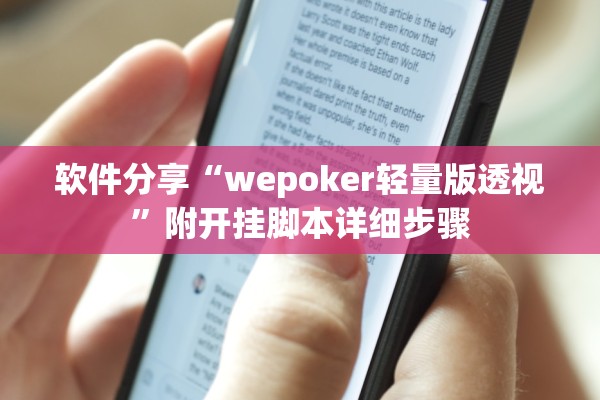 软件分享“wepoker轻量版透视”附开挂脚本详细步骤