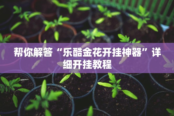 帮你解答“乐酷金花开挂神器”详细开挂教程