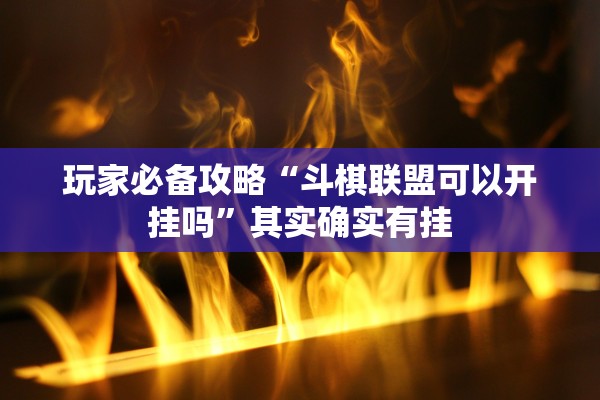 玩家必备攻略“斗棋联盟可以开挂吗	”其实确实有挂