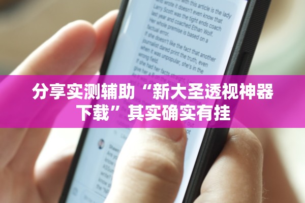分享实测辅助“新大圣透视神器下载	”其实确实有挂