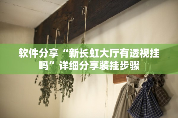 软件分享“新长虹大厅有透视挂吗”详细分享装挂步骤