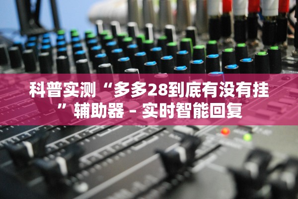 科普实测“多多28到底有没有挂	”辅助器 – 实时智能回复