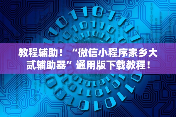 教程辅助！“微信小程序家乡大贰辅助器”通用版下载教程！