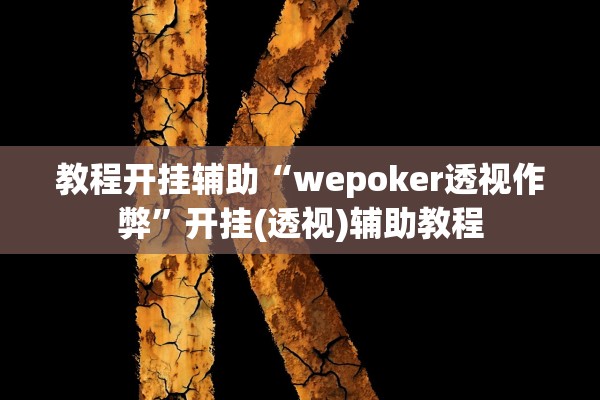 教程开挂辅助“wepoker透视作弊”开挂(透视)辅助教程