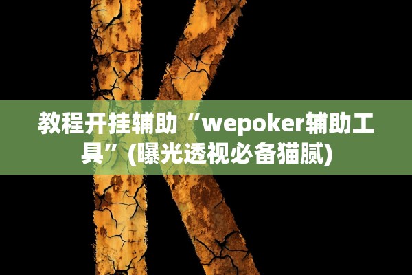 教程开挂辅助“wepoker辅助工具”(曝光透视必备猫腻)