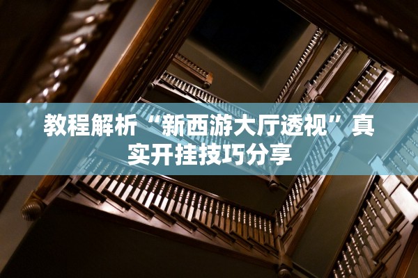 教程解析“新西游大厅透视	”真实开挂技巧分享